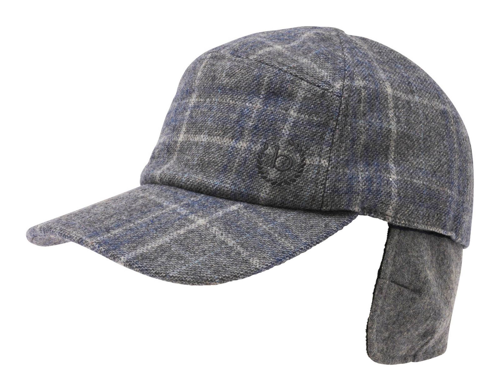 bugatti Cap With Checkered Pattern And Ear Flaps M Silver