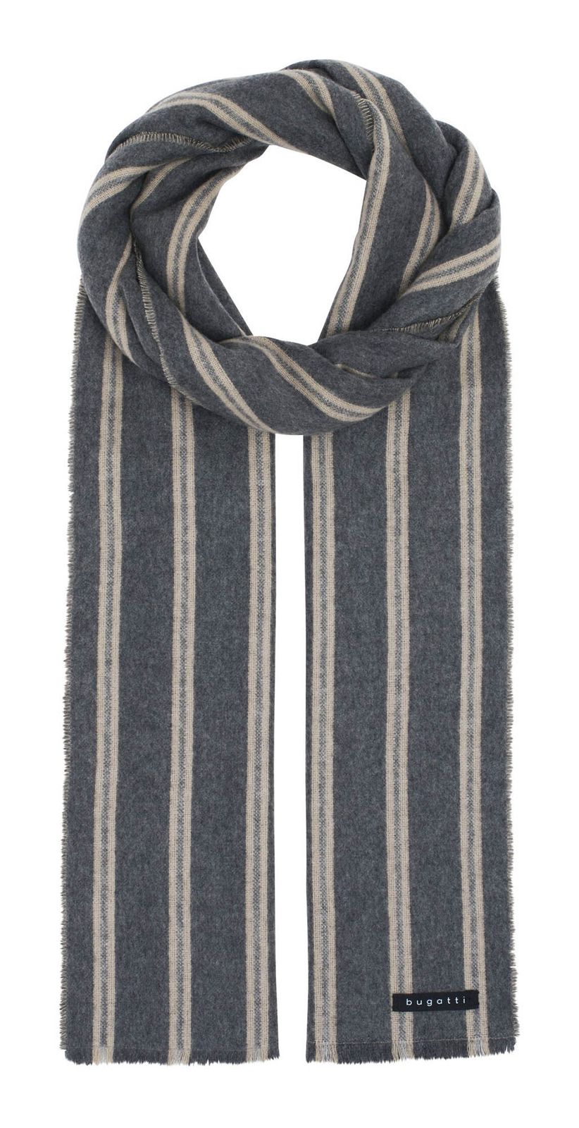 bugatti Striped Cashmink Scarf Grey