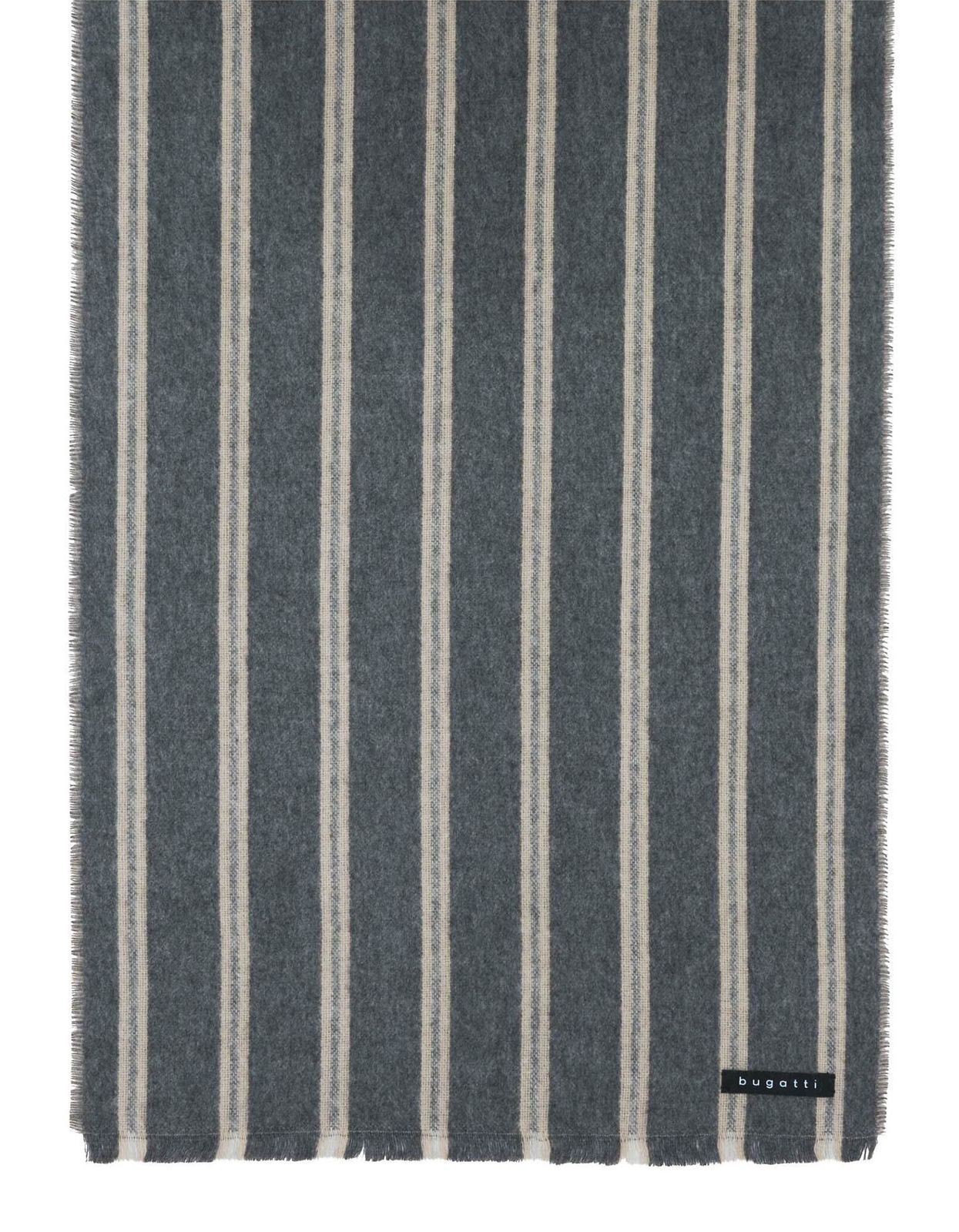 bugatti Striped Cashmink Scarf Grey bugatti Striped Cashmink Scarf Grey