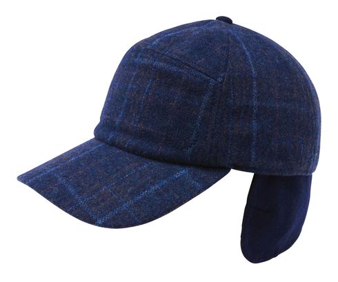 bugatti Cap With Checkered Pattern And Ear Flaps M Navy bugatti Cap With Checkered Pattern And Ear Flaps M Navy