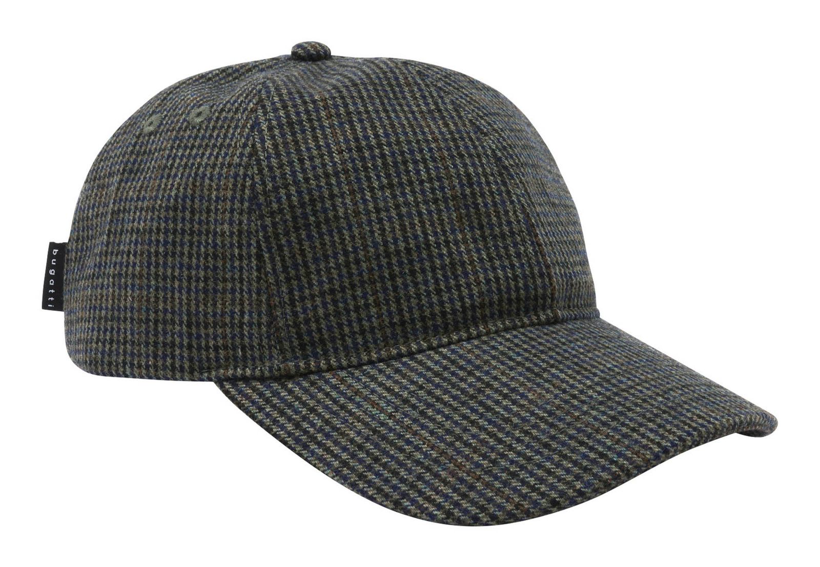 bugatti Cap With Classic Glen Check Pattern Dark Olive