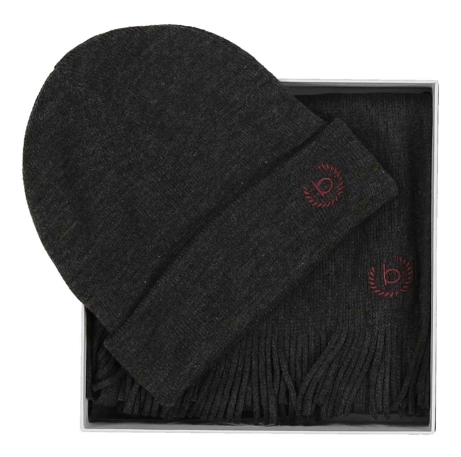bugatti Hat And Scarf Set Graphite Grey