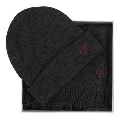 bugatti Hat And Scarf Set Graphite Grey bugatti Hat And Scarf Set Graphite Grey