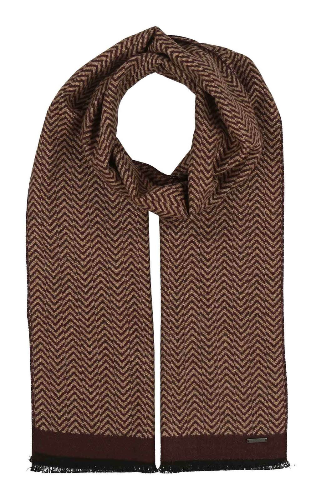 bugatti Scarf With Geometric Design Camel