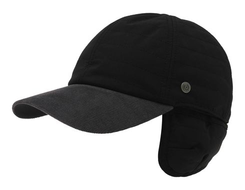 bugatti Cap With Quilted Look And Ear Flaps M Black bugatti Cap With Quilted Look And Ear Flaps M Black