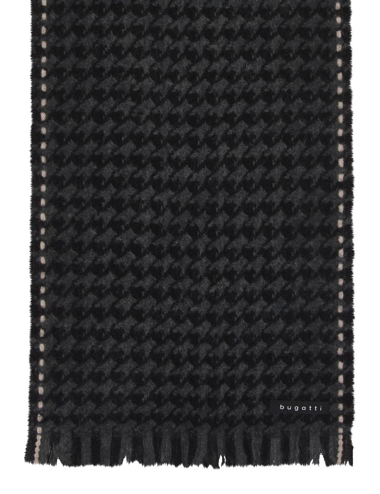 bugatti Scarf With Houndstooth Pattern Charcoal bugatti Scarf With Houndstooth Pattern Charcoal