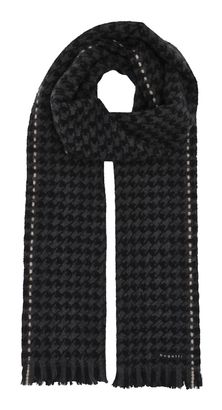 bugatti Scarf With Houndstooth Pattern Charcoal bugatti Scarf With Houndstooth Pattern Charcoal