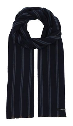 bugatti Striped Cashmink Scarf Navy bugatti Striped Cashmink Scarf Navy