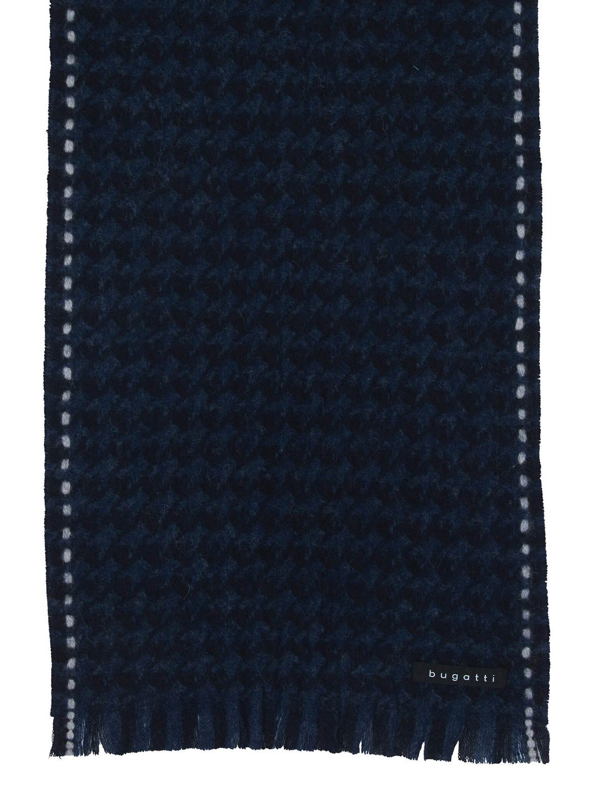 bugatti Scarf With Houndstooth Pattern Navy bugatti Scarf With Houndstooth Pattern Navy