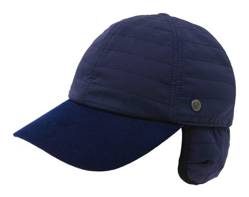 bugatti Cap With Quilted Look And Ear Flaps M Navy bugatti Cap With Quilted Look And Ear Flaps M Navy