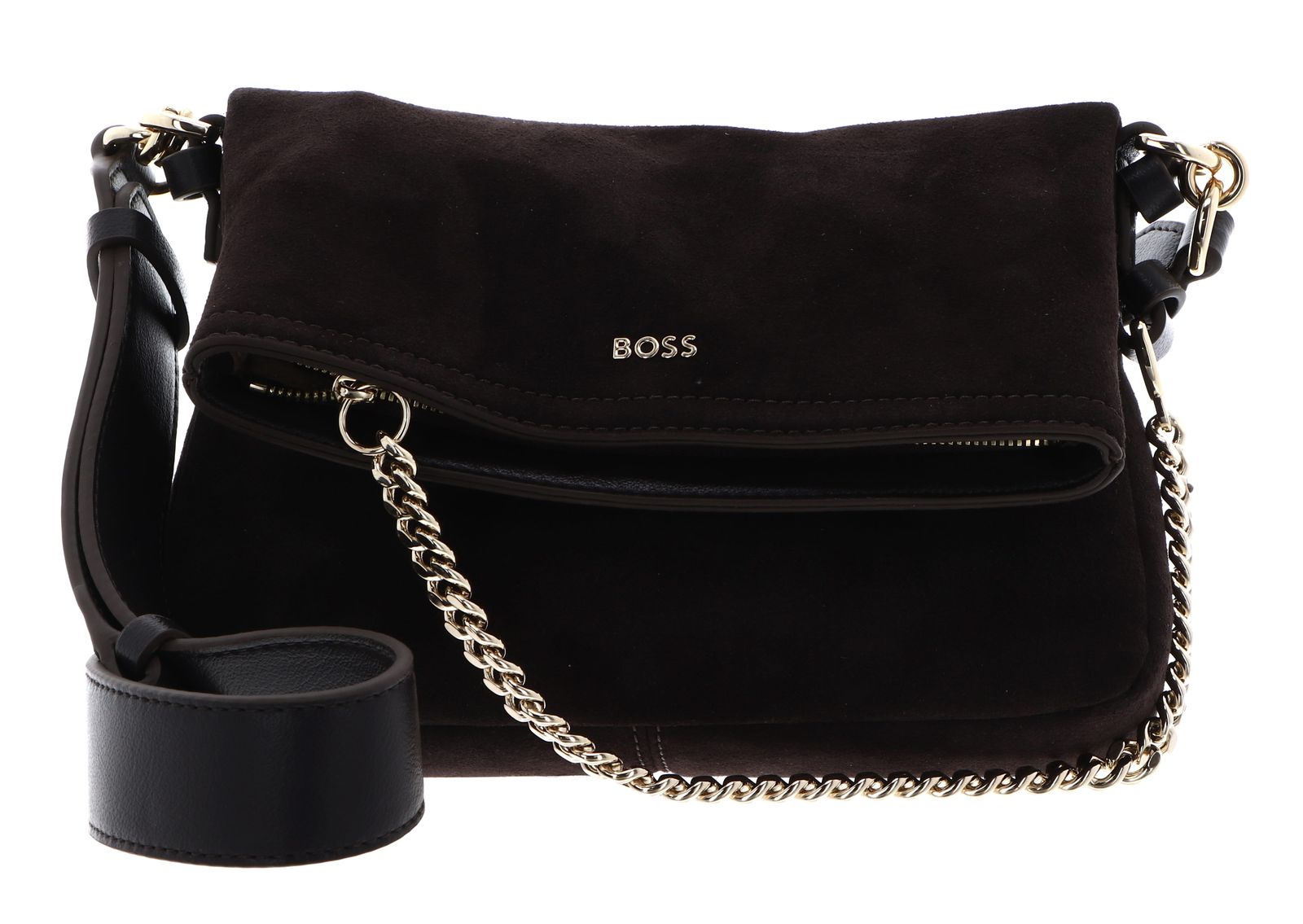 BOSS Yelena Flap Crossbody Bag Dark Brown