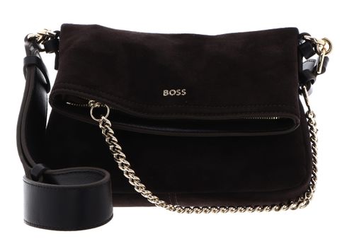 BOSS Yelena Flap Crossbody Bag Dark Brown