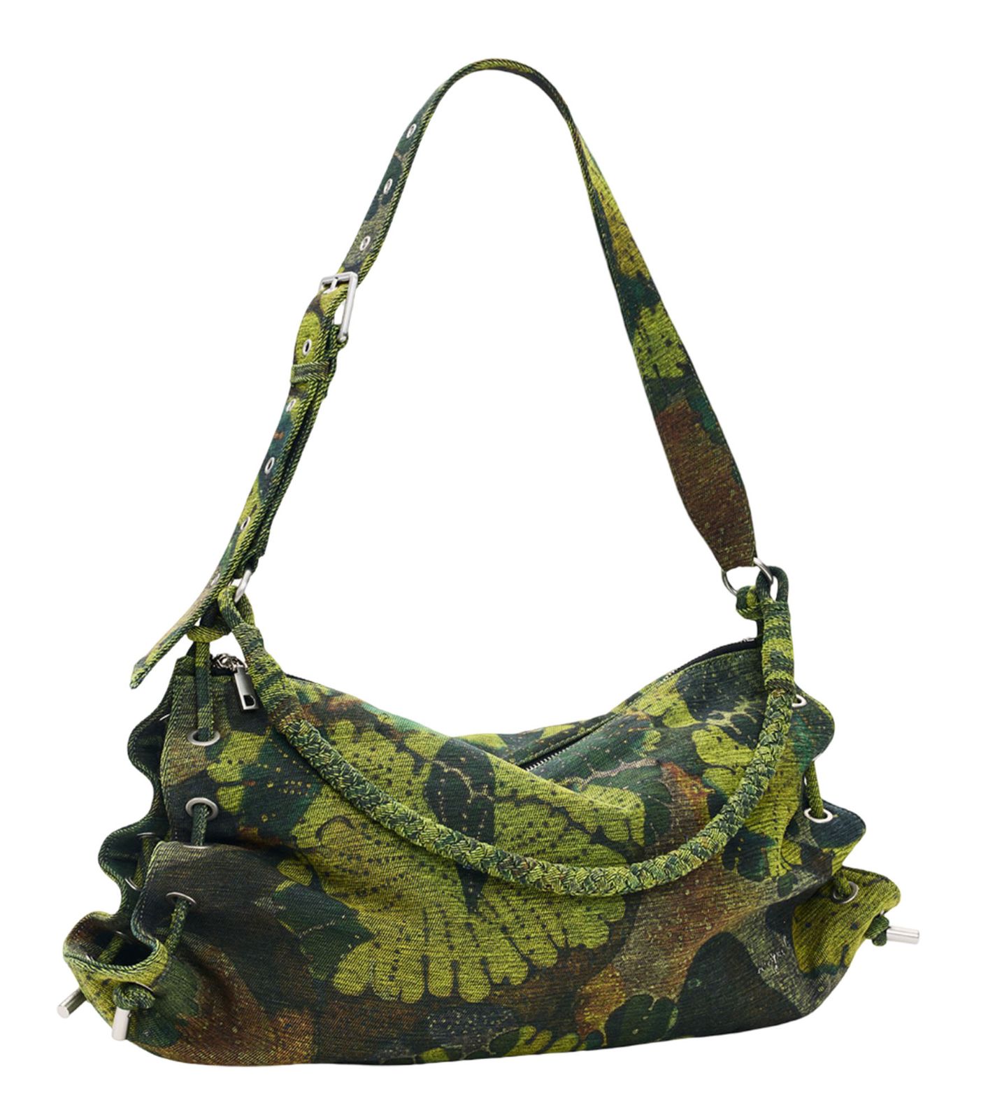 Desigual Leafs Xela Maxi Shoulder Bag Lime Green Desigual Leafs Xela Maxi Shoulder Bag Lime Green