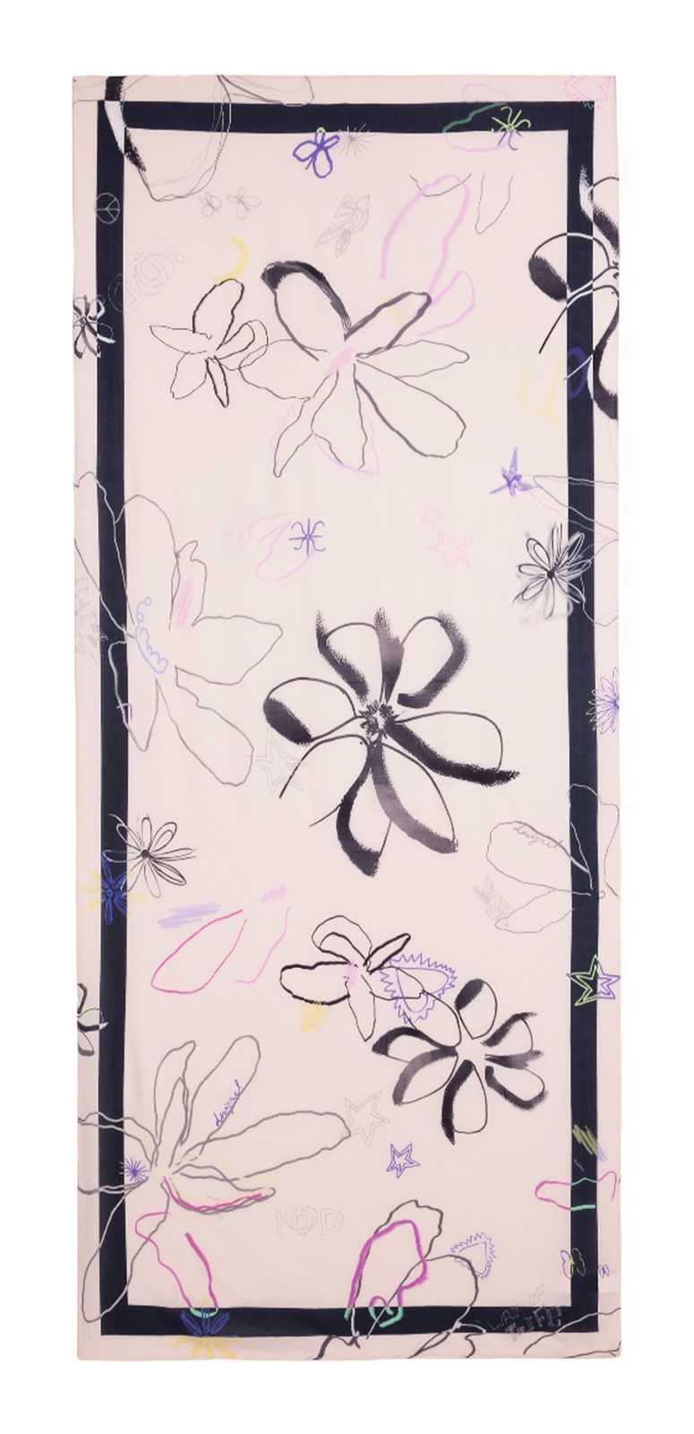 Desigual Fou Fabric Rectangle Foulard Beige Crude
