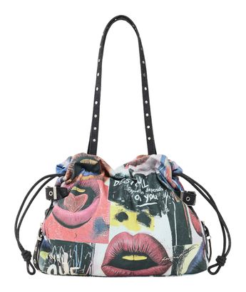 Desigual Graffiato Fabric Shopping Bag Estate Blue Desigual Graffiato Fabric Shopping Bag Estate Blue