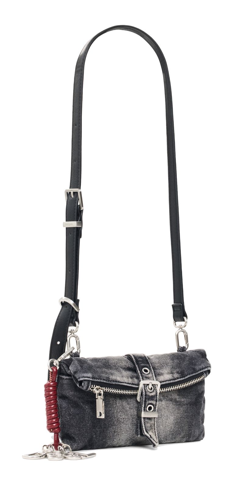 Desigual Half Logo Denim Crossbody Bag Denim Dark Grey Desigual Half Logo Denim Crossbody Bag Denim Dark Grey