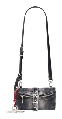 Desigual Half Logo Denim Crossbody Bag Denim Dark Grey