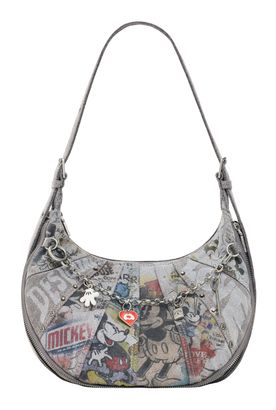 Desigual Mickey All Denim Shoulder Bag Denim Light Grey
