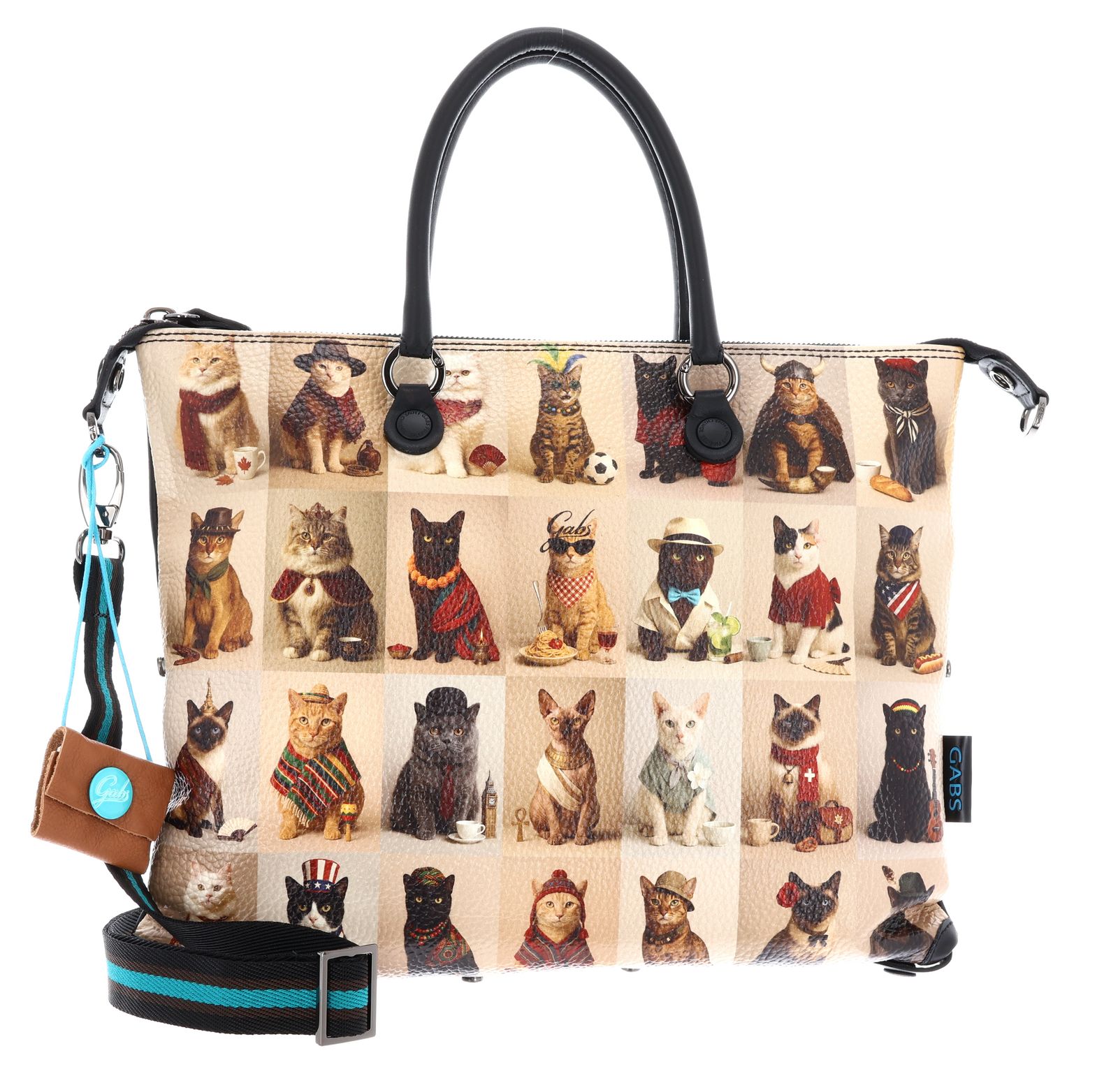Gabs G3 Plus Hand Bag M Worldwide Cats Beige