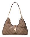 GUESS Yvonne Logo Hobo Bag Latte Logo
