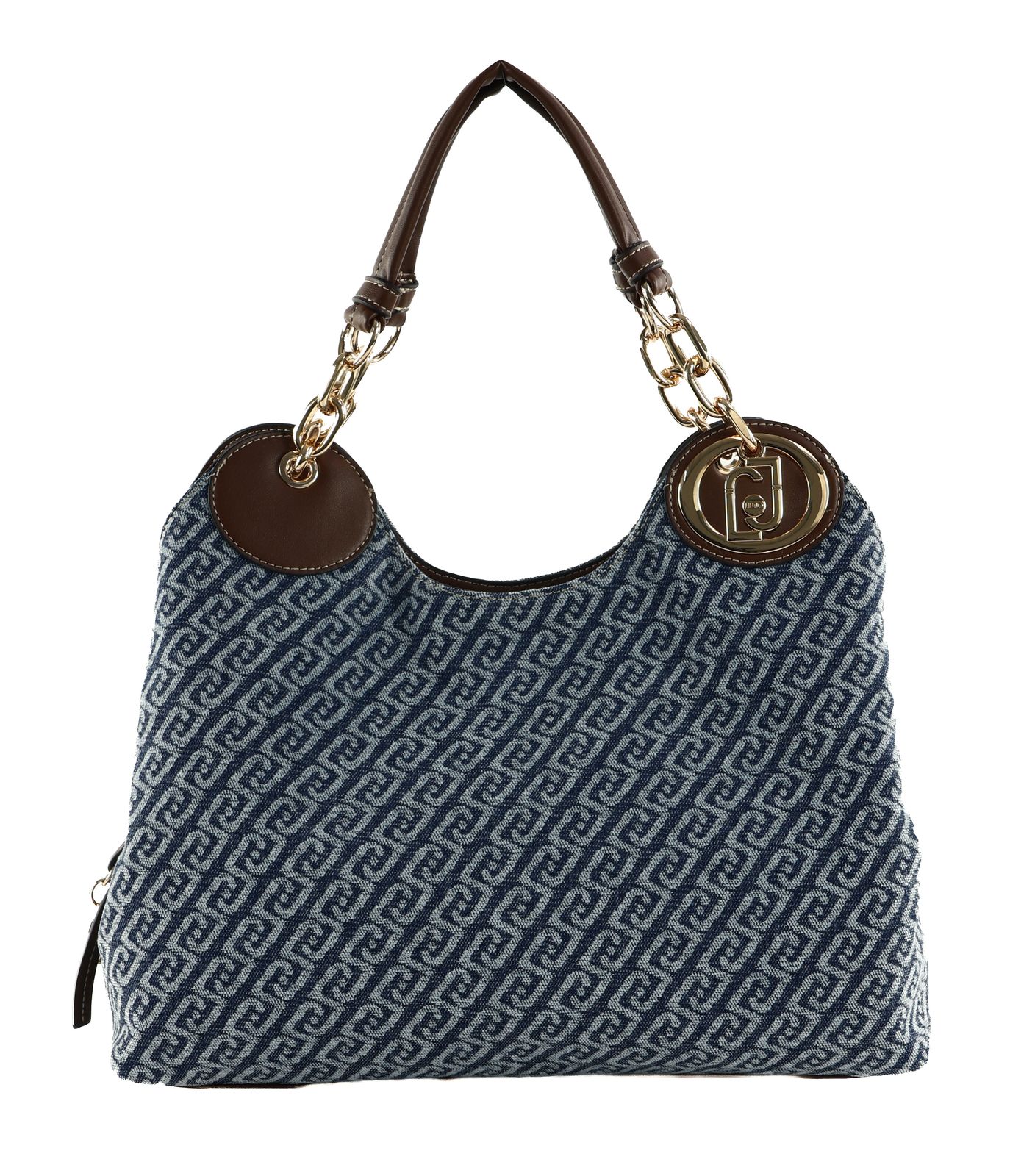 LIU JO Faiza Boston Satchel Bag M Blu Denim