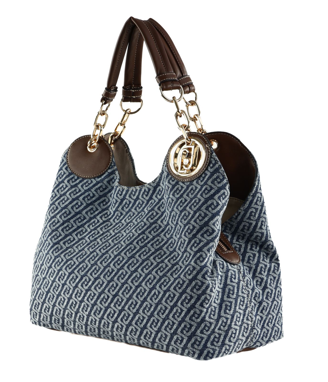 LIU JO Faiza Boston Satchel Bag M Blu Denim LIU JO Faiza Boston Satchel Bag M Blu Denim