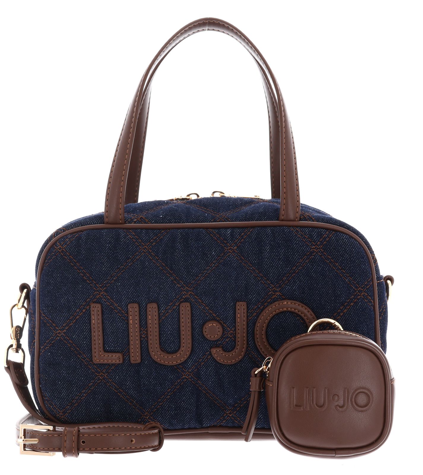 LIU JO Ferielle Boston Bowling Bag M Blu Denim