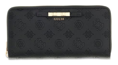 GUESS Carmella SLG Large Zip Around Wallet L Black Logo GUESS Carmella SLG Large Zip Around Wallet L Black Logo
