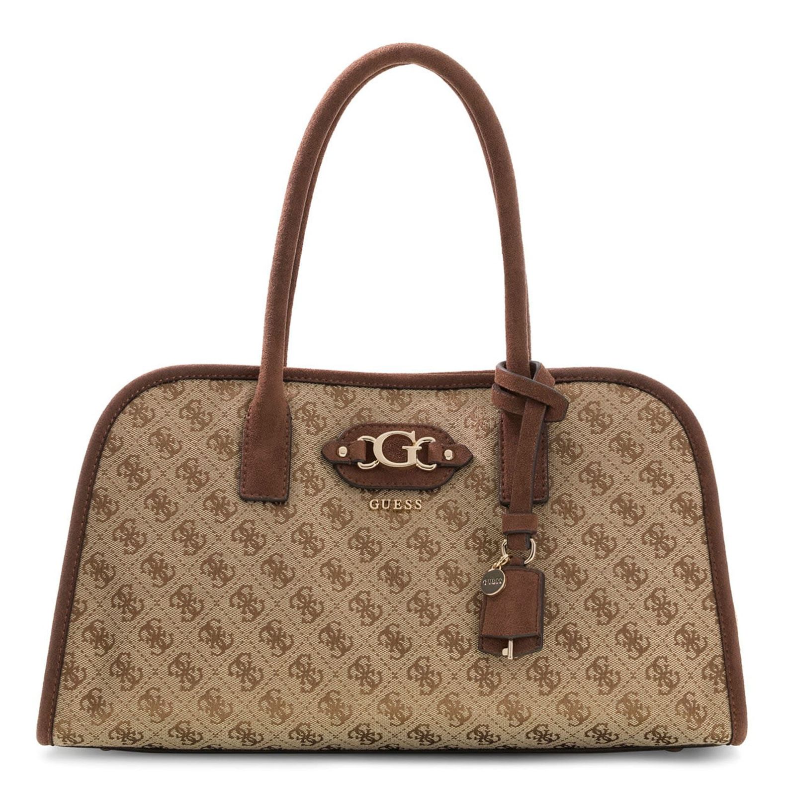 GUESS Samantha Girlfriend Satchel Latte Logo / Brown GUESS Samantha Girlfriend Satchel Latte Logo / Brown