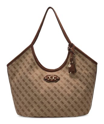 GUESS Samantha Girlfriend Tote Latte Logo / Brown