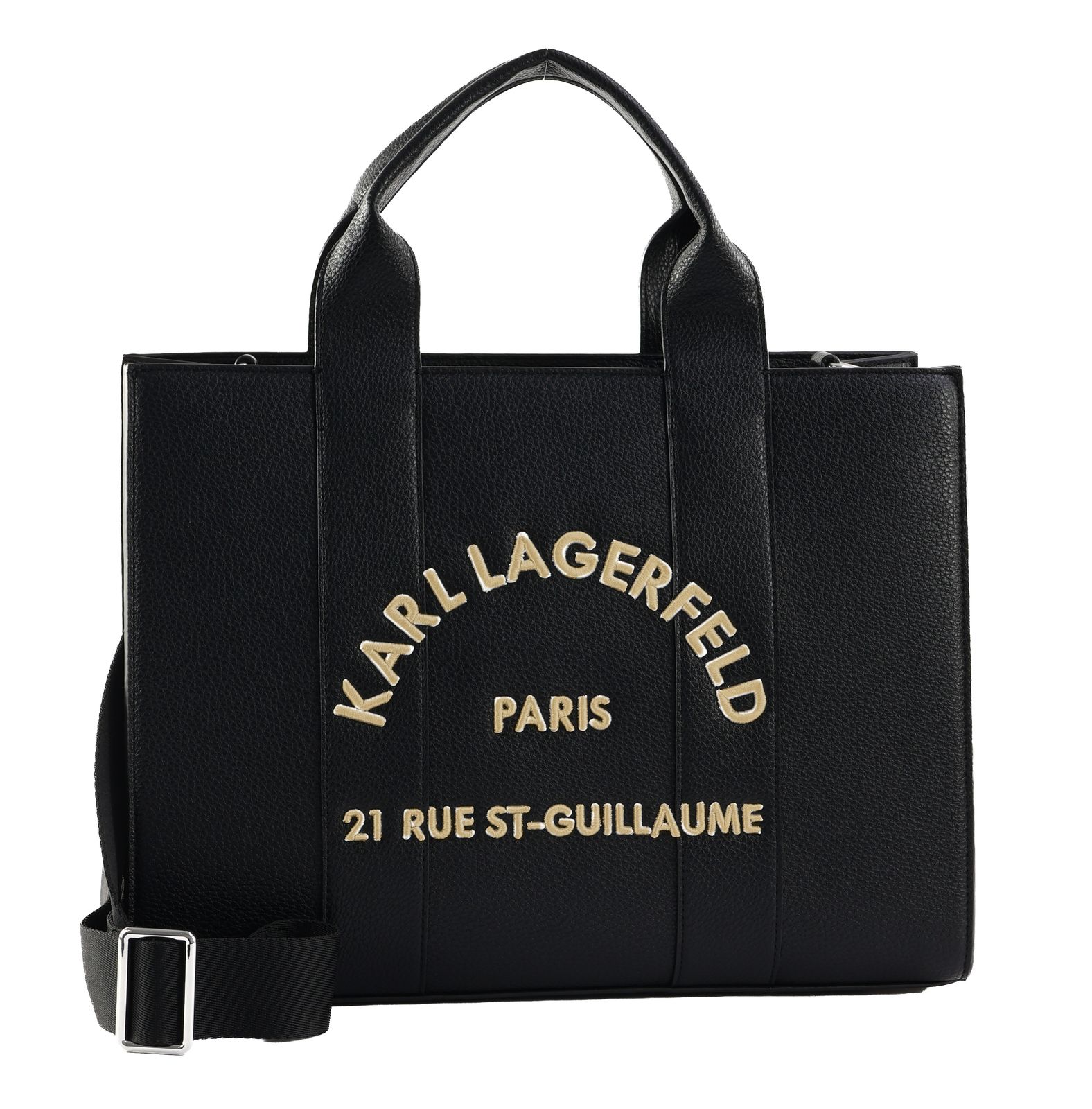 KARL LAGERFELD Rue-St-Guillaume Square Tote Peb Emb M White / Black