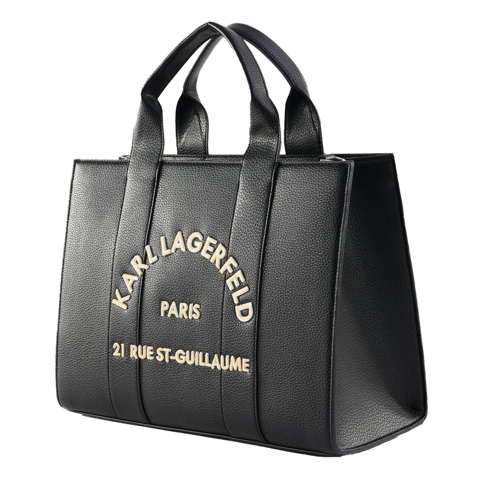KARL LAGERFELD Rue-St-Guillaume Square Tote Peb Emb M White / Black KARL LAGERFELD Rue-St-Guillaume Square Tote Peb Emb M White / Black