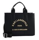 KARL LAGERFELD Rue-St-Guillaume Square Tote Peb Emb M White / Black KARL LAGERFELD Rue-St-Guillaume Square Tote Peb Emb M White / Black