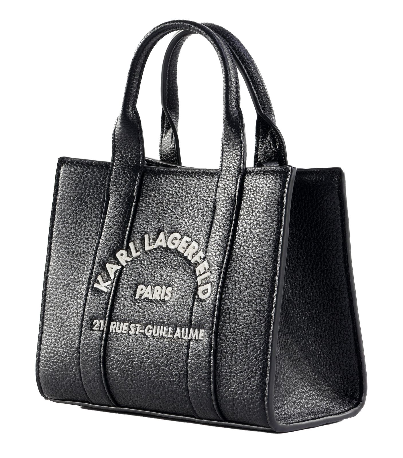 KARL LAGERFELD Karl Lagerfeld Essentials K / Rsg Square Tote Bag Peb Emb XS White / Black KARL LAGERFELD Karl Lagerfeld Essentials K / Rsg Square Tote Bag Peb Emb XS White / Black
