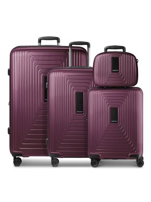REDOLZ Essentials 14 Trolley Set 4-teilig ( S Exp. + Beauty Case ) Aubergine Metallic