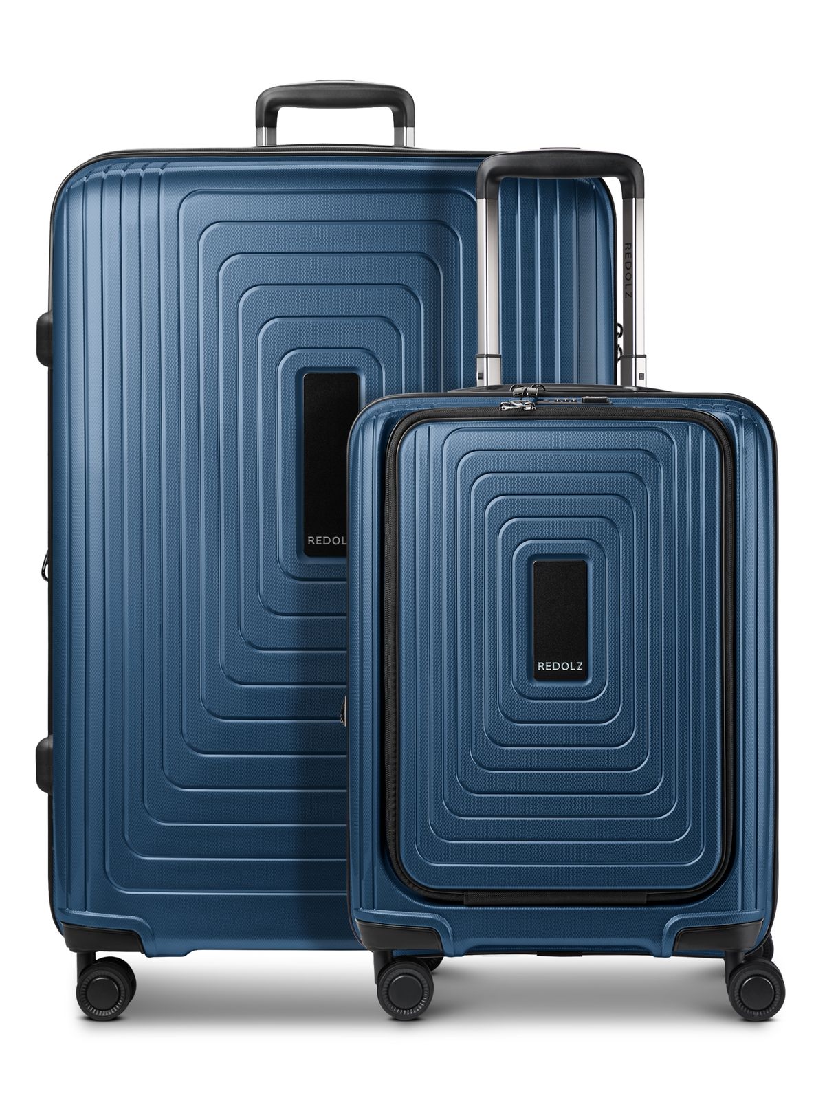 REDOLZ Essentials 14 Trolley Set 2-teilig ( S Exp. Front Pocket ) Dark Blue Metallic