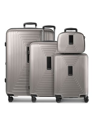 REDOLZ Essentials 14 Trolley Set 4-teilig ( S Exp. + Beauty Case ) Coffee Grey Metallic