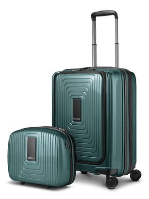REDOLZ Essentials 14 Trolley With Front Pocket + Beauty Case Pearl-Green Metallic