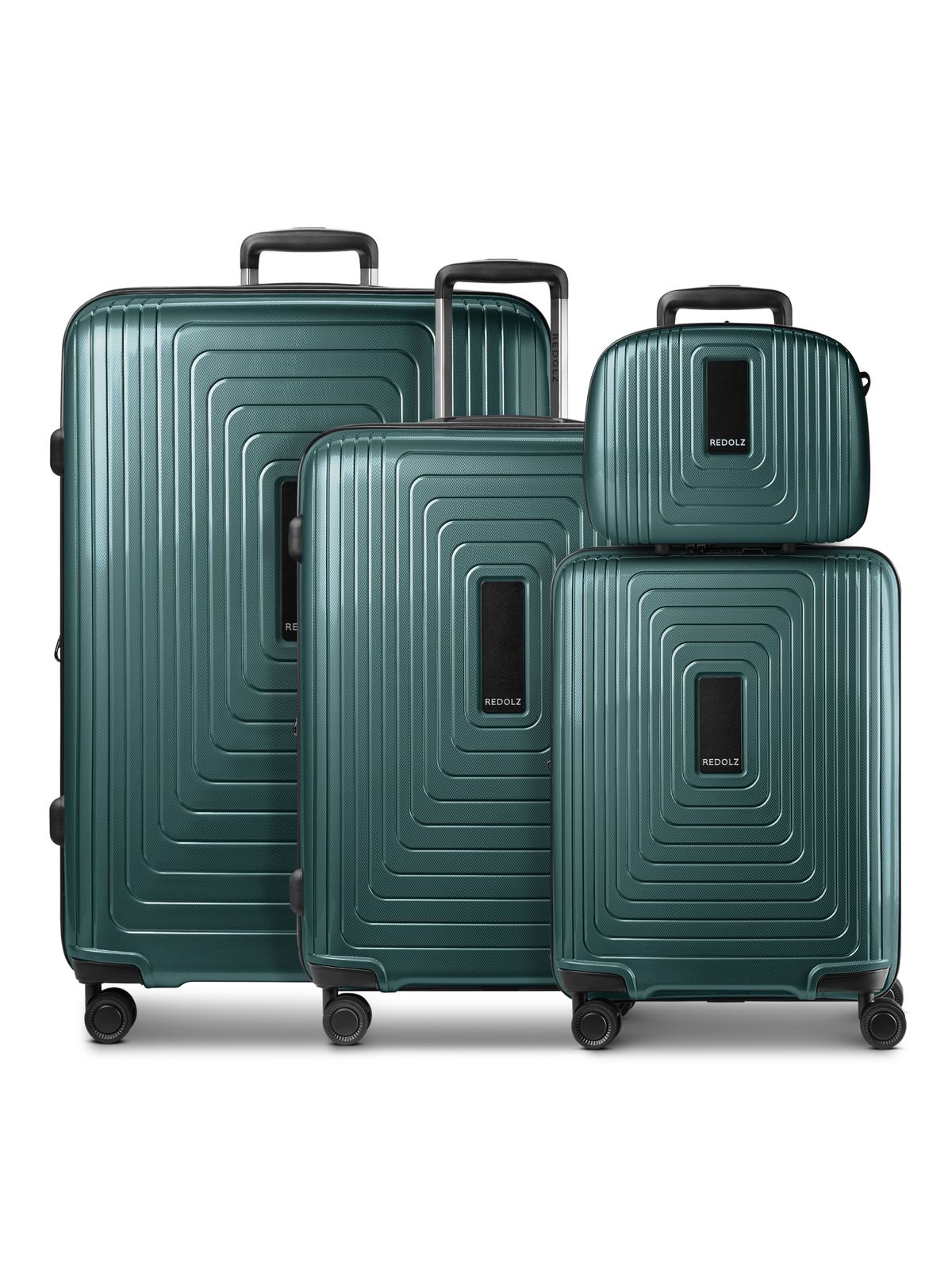 REDOLZ Essentials 14 Trolley Set 4-teilig ( S Exp. + Beauty Case ) Pearl-Green Metallic