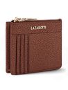 Lazarotti Bologna Leather Zip Etui 4 Card Slots Bluetooth-Tracker Brown