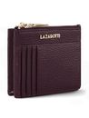 Lazarotti Bologna Leather Zip Etui 4 Card Slots Bluetooth-Tracker Burgundy