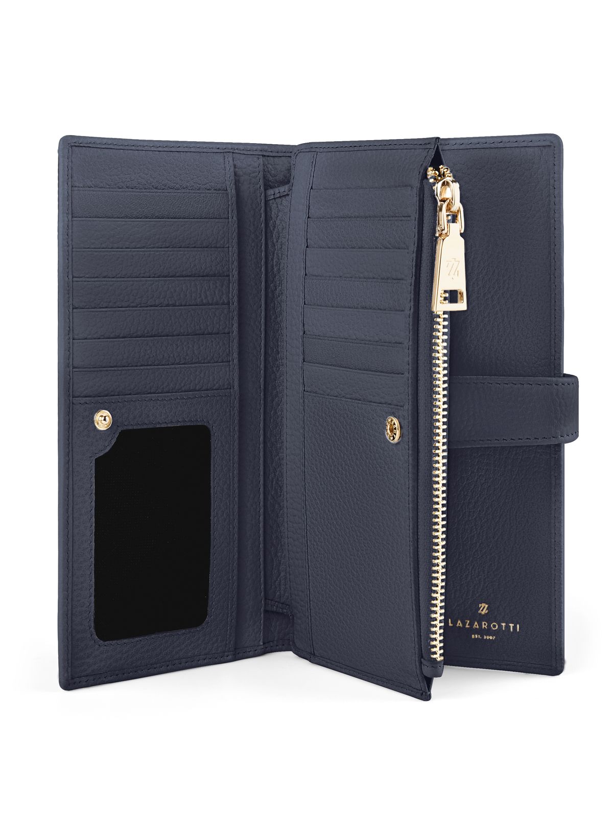 Lazarotti Bologna Leather Wallet 20 cm Navy Lazarotti Bologna Leather Wallet 20 cm Navy