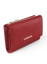 Lazarotti Bologna Leather Zip Wallet With 15 Card Slots M Red