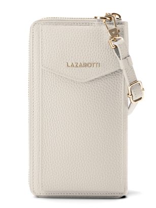 Lazarotti Bologna Leather Zip Around Wallet With Phone Pocket Cream