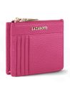 Lazarotti Bologna Leather Zip Etui 4 Card Slots Bluetooth-Tracker Hot Pink