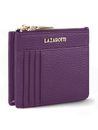 Lazarotti Bologna Leather Zip Etui 4 Card Slots Bluetooth-Tracker Purple