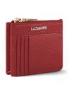 Lazarotti Bologna Leather Zip Etui 4 Card Slots Bluetooth-Tracker Red