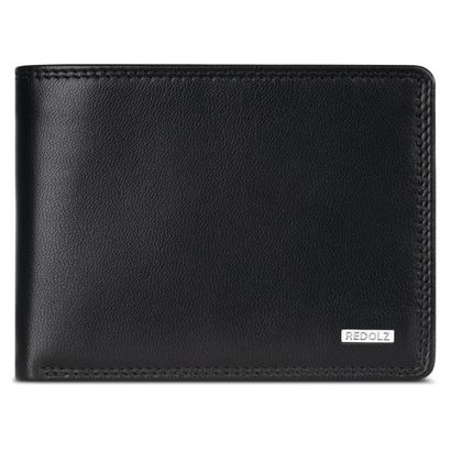 REDOLZ Leather Essentials Wallet Side Flap 8CC M Classic Black REDOLZ Leather Essentials Wallet Side Flap 8CC M Classic Black