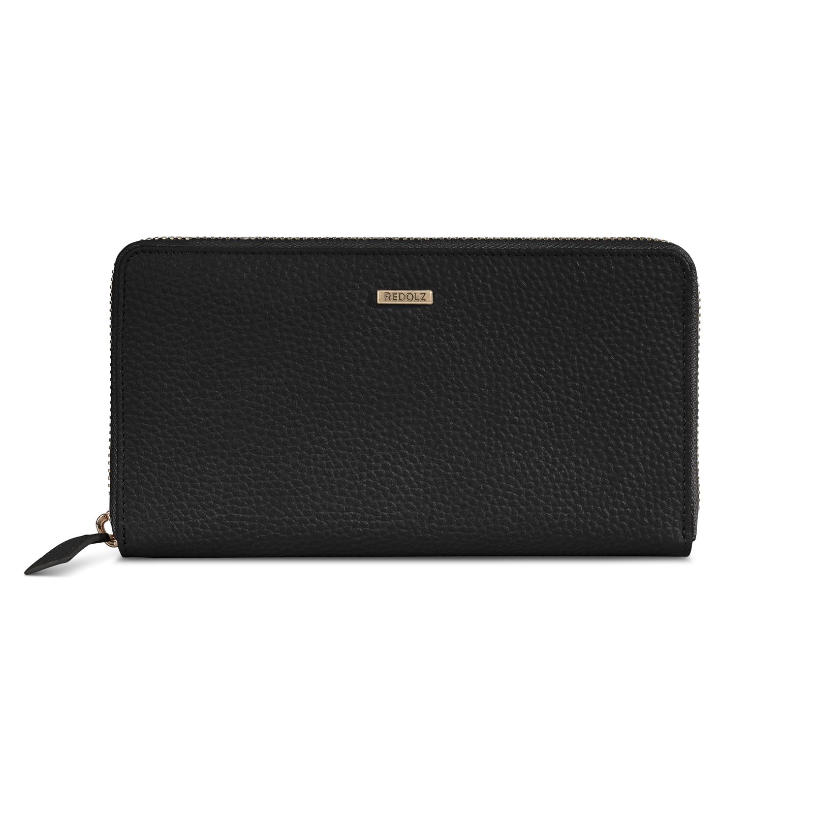 REDOLZ Leather Essentials Zip Around Wallet 19 cm L Black