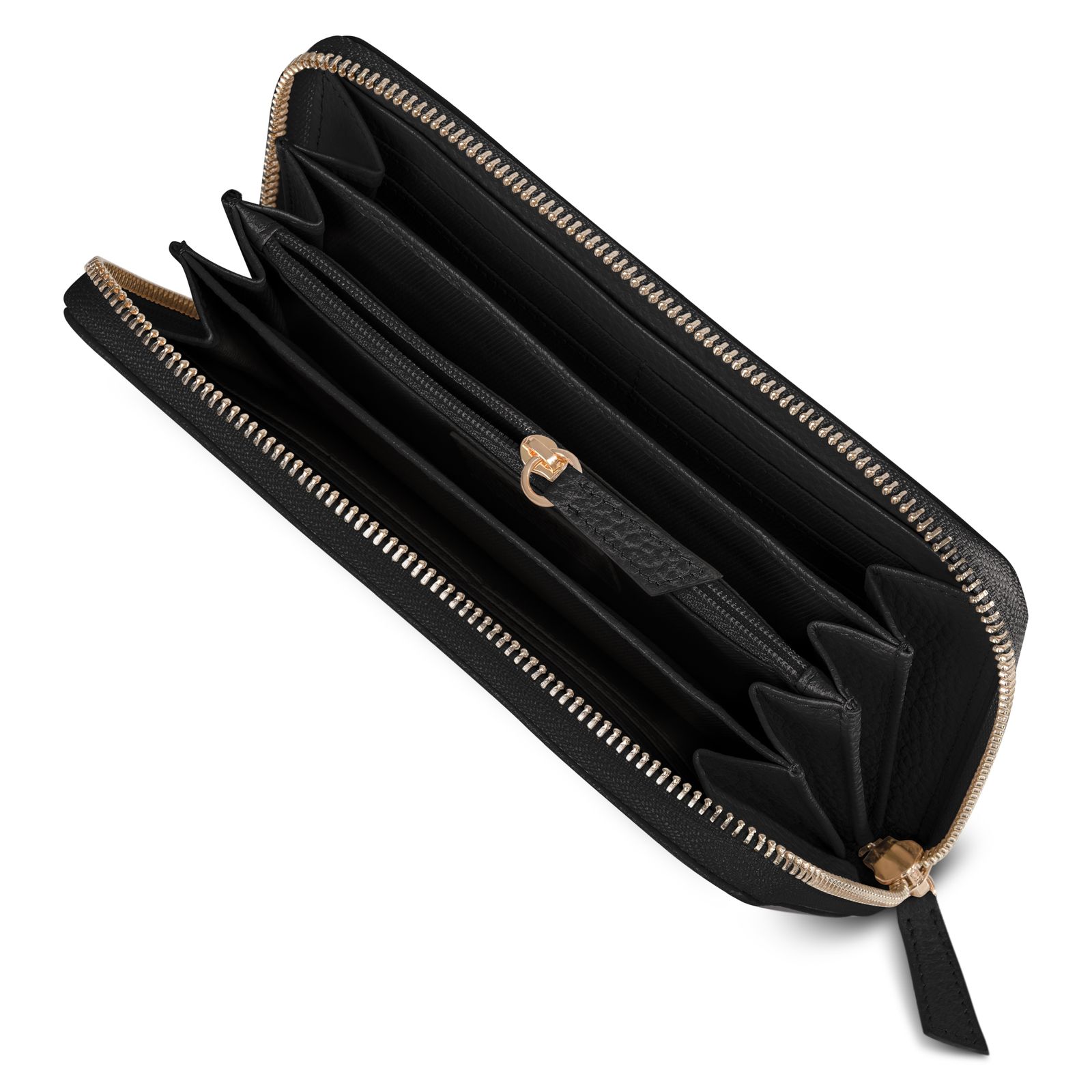REDOLZ Leather Essentials Zip Around Wallet 19 cm L Black REDOLZ Leather Essentials Zip Around Wallet 19 cm L Black
